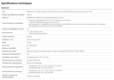 Serveur NAS Synology DS1522+ 5 Baies prix au maroc 1